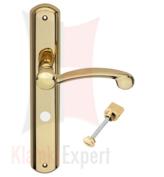 Klamka Nota z blokadą wc, kolor OL mosiądz błyszczący