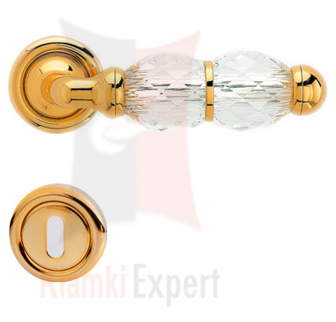 Klamka Crystal z rozetą na klucz