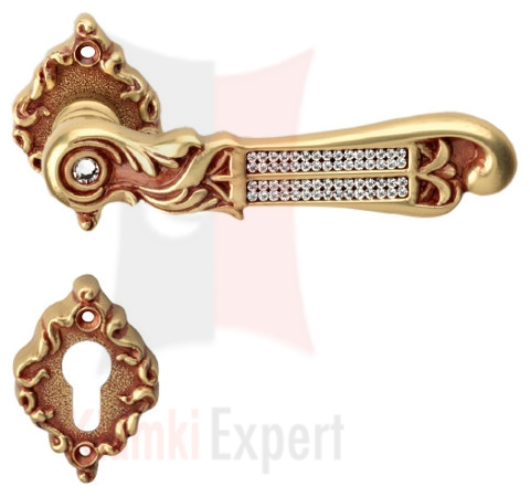 Klamka Tiffany Mesh 018 z dolną rozetą na wkładkę