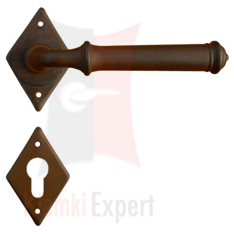 Klamka Tallin w kolorze rdza starodawna