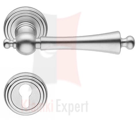 Klamka Heidi 011, kolor CS chromowany matowy z rozetą na wkładkę