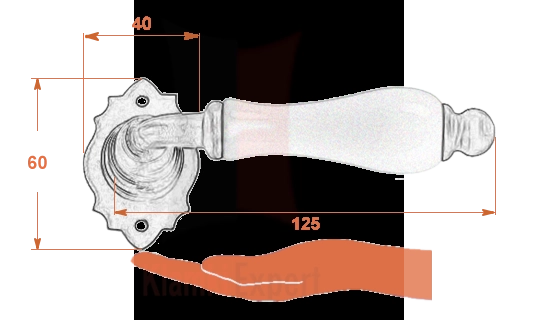 Klamka PARIS 2601 bez dolnej rozety - wymiary