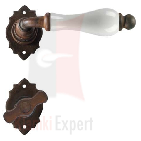 Klamka PARIS 2601 z blokadą WC, porcelana biała