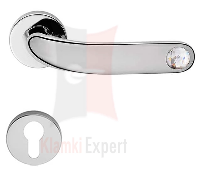 Klamka POINT Crystal 023 z rozetą na wkładkę