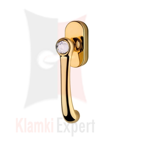 Klamka okienna IDEA Crystal DK OZ pozłacany błyszczący