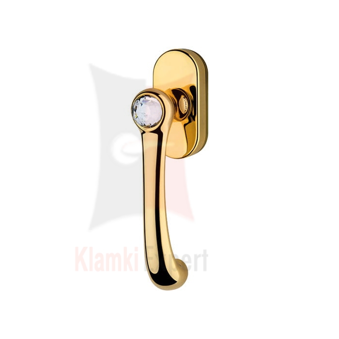 Klamka okienna IDEA Crystal DK OZ pozłacany błyszczący