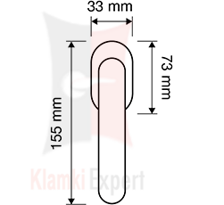 Klamka okienna IDEA Crystal DK - wymiary