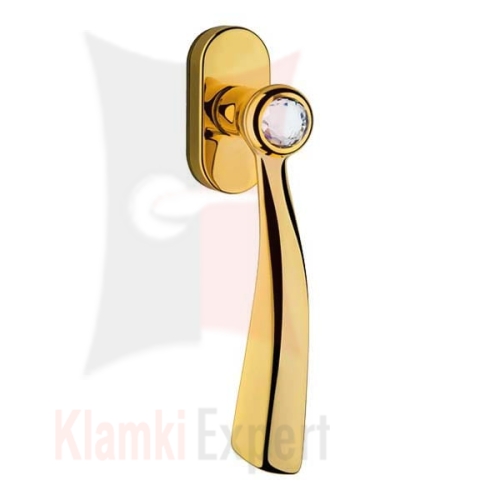 Klamka okienna Elika Crystal 991DK OZ - pozłacany błyszczący
