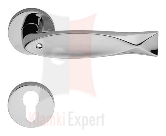 Klamka Fish Crystal 023 z rozetą na wkładkę
