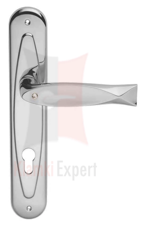 Klamka FISH Crystal 700PL z otworem na wkładkę - CR chromowany błyszczący