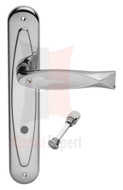 Klamka FISH Crystal 700PW z blokadą WC CS chromowany matowy