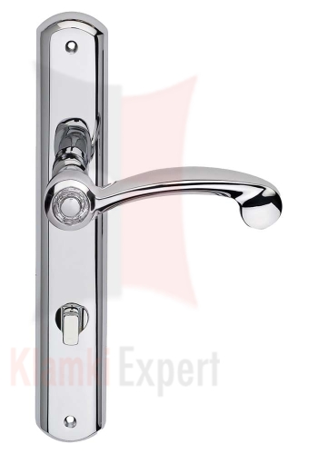 Klamka COSMIC Crystal szyld długi z blokadą WC CR