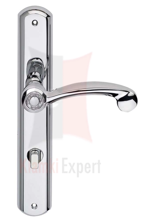 Klamka COSMIC Crystal szyld długi z blokadą WC CR