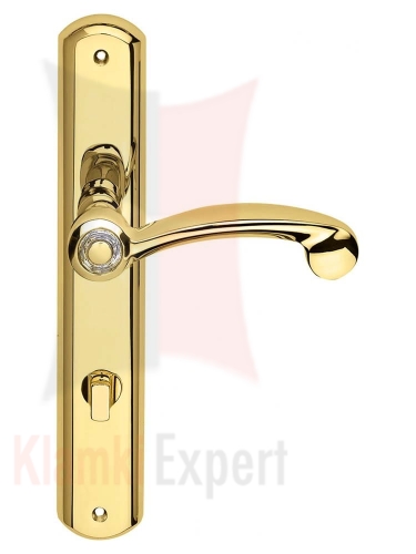 Klamka COSMIC Crystal szyld długi z blokadą WC OZ
