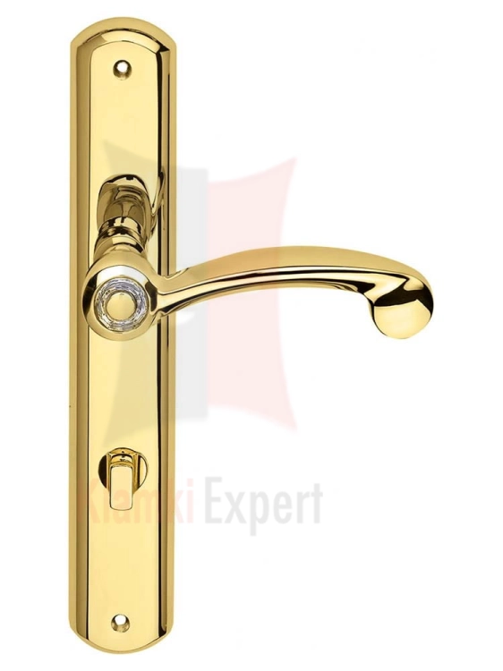 Klamka COSMIC Crystal szyld długi z blokadą WC OZ