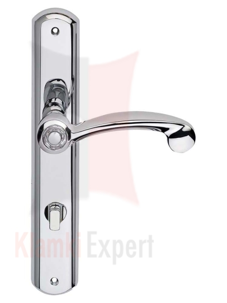 Klamka COSMIC Crystal szyld długi z blokadą WC CR