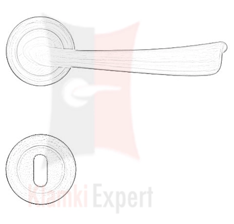 Klamka z rozetą na klucz