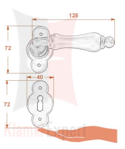 Klamka BERLINO 2501 z rozetą na klucz