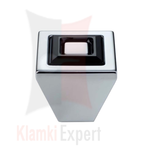 RING CR 30 mm gałka meblowa z czarnym kryształem Swarovskiego