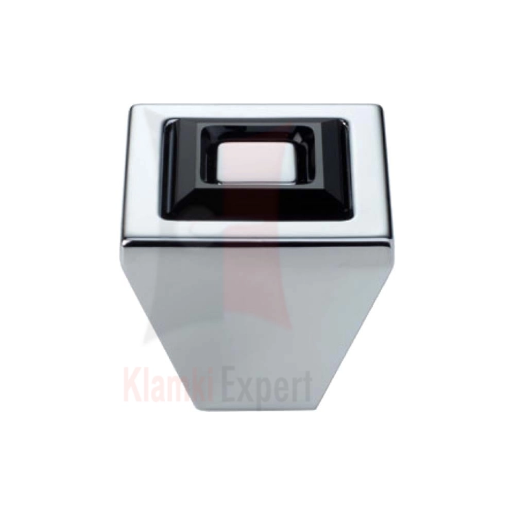 RING CR 30 mm gałka meblowa z czarnym kryształem Swarovskiego