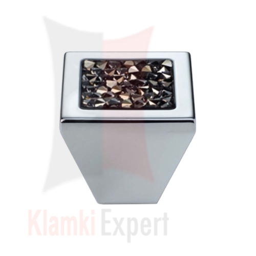 ROCKS CR 24 mm gałka meblowa z szarym kryształem Swarovskiego