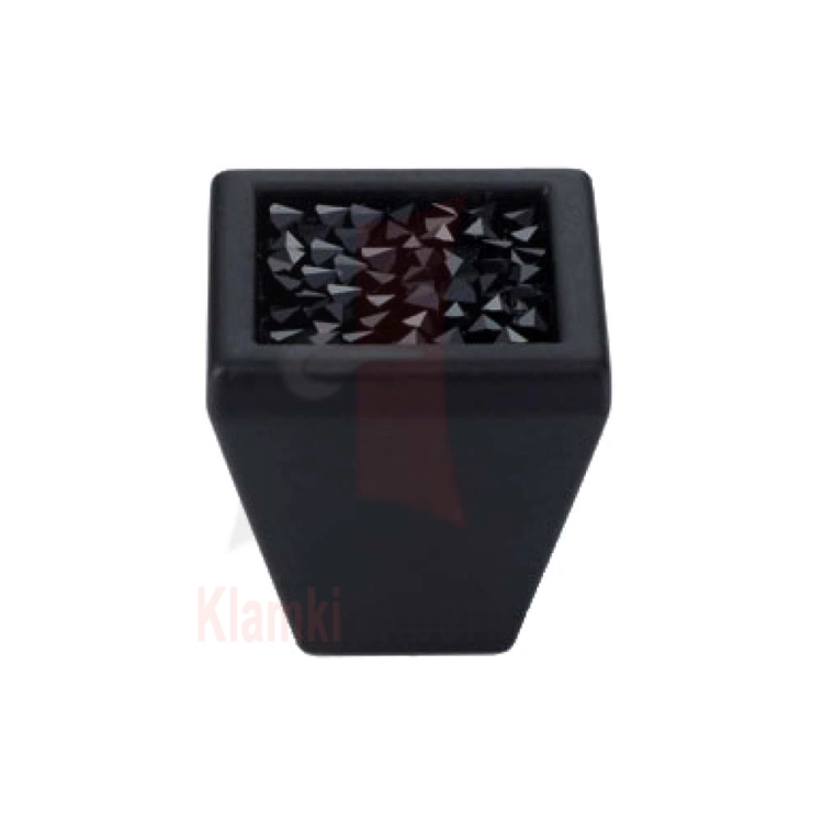 ROCKS VE 24 mm gałka meblowa z czarnym kryształem Swarovskiego