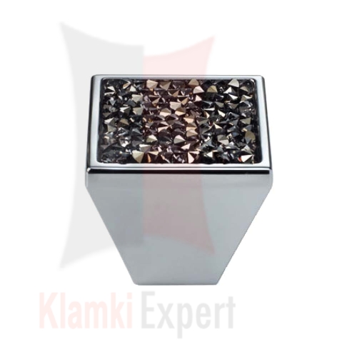 ROCKS CR 30 mm gałka meblowa z czarnym kryształem Swarovskiego