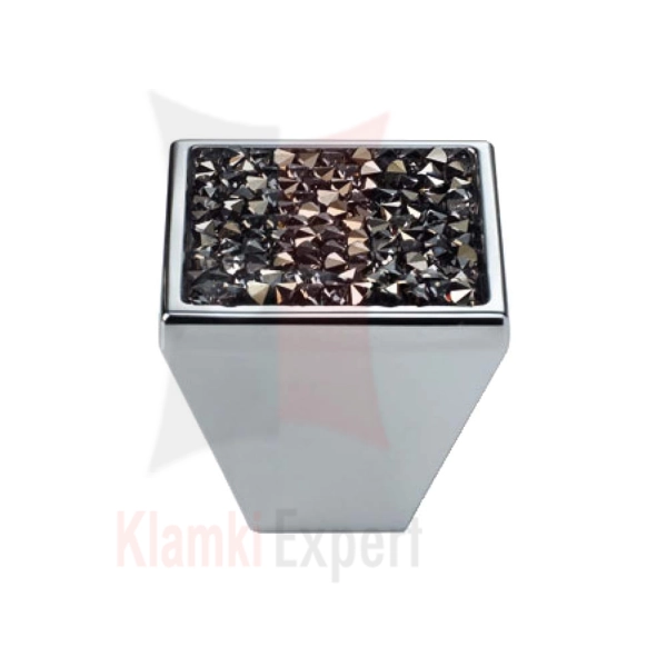 ROCKS CR 30 mm gałka meblowa z czarnym kryształem Swarovskiego