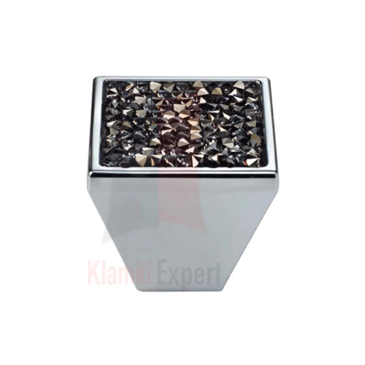 ROCKS CR 30 mm gałka meblowa z czarnym kryształem Swarovskiego