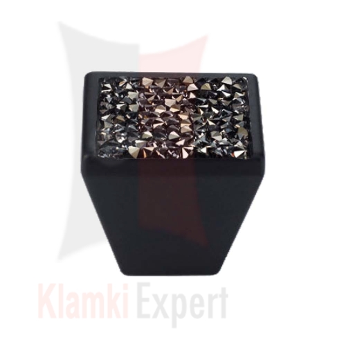 ROCKS VE 30 mm gałka meblowa z czarnym kryształem Swarovskiego
