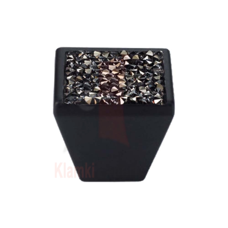 ROCKS VE 30 mm gałka meblowa z czarnym kryształem Swarovskiego