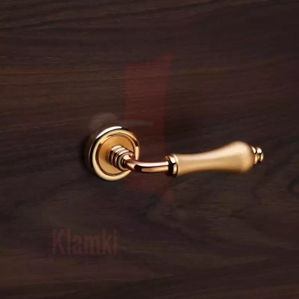 Klamka ALDAR 103 OM pozłacany matowy + błyszczący