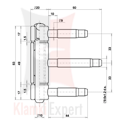 ZAWIAS OT 320 200 (3T) GALWANIZOWANY NA SREBRNO