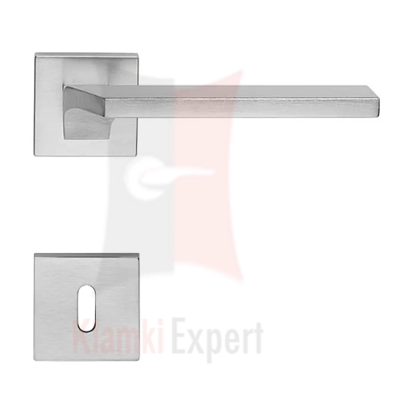 Klamka Giro Zincral 024, kolor CS chromowany matowy - z rozeta na klucz