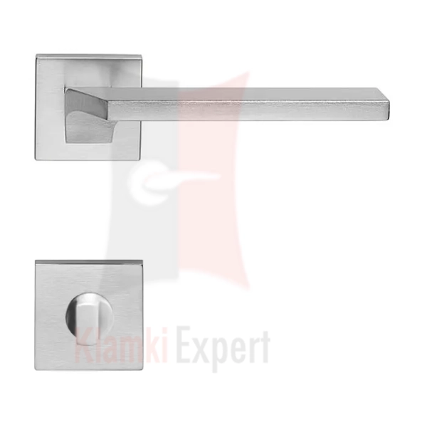 Klamka Giro Zincral 024, kolor CS chromowany matowy - z blokadą WC