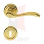 Klamka ONDA 103 kolor OL mosiądz błyszczący - z rozetą na klucz