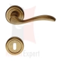 Klamka ONDA 103 kolor OG brązowiony przecierany  - z rozetą na klucz
