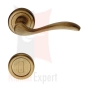 Klamka ONDA 103 kolor OG brązowiony przecierany  - z rozeta WC