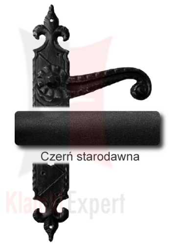 Klamka HELIODOR 900 z otworem na klucz zwykły - czerń starodawna