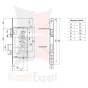 ZAMEK WPUSZCZANY 72WB, E=55mm, 235x20x3mm, STAL NIERDZEWNA  - rysunek techniczny