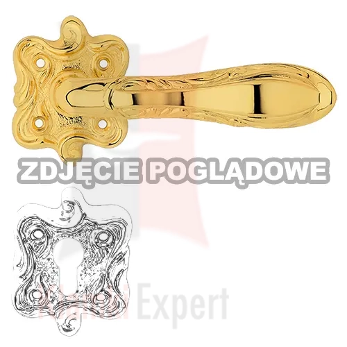 Klamka LIBERTY 091 OZ pozłacany błyszczący. Szyld dolny na wkładkę.