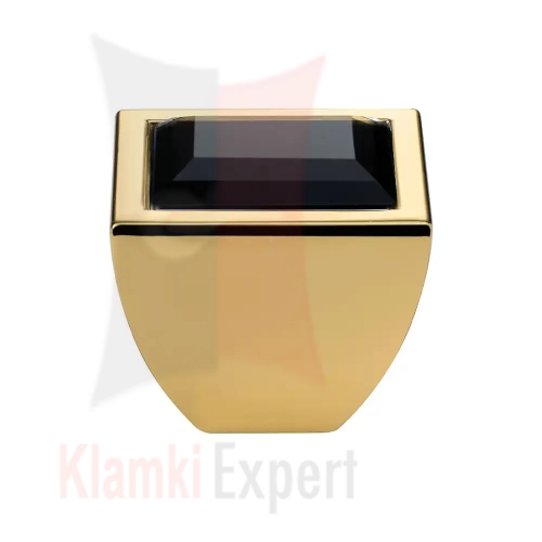 Elios Crystal Nero Jet OZ gałka meblowa z kryształem Swarovskiego