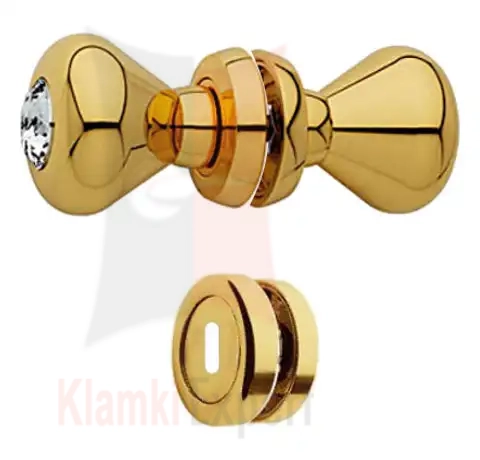 Gałka obrotowa ELIKA Crystal 108 z rozetą na klucz, OZ pozłacany błyszczący