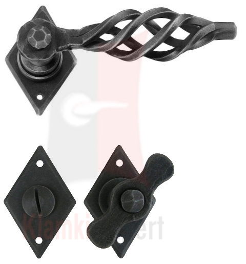 Klamka Londra 2301 z blokadą wc w kolorze czerń starodawna