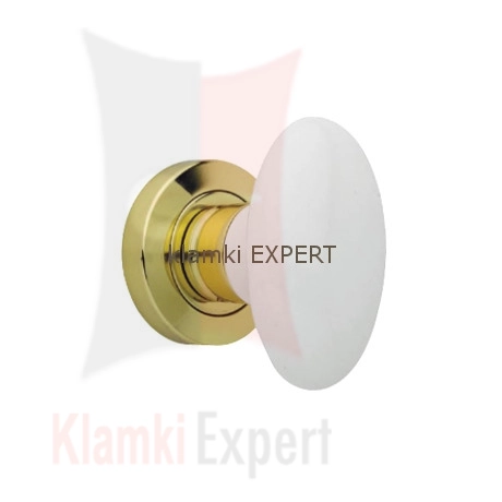 Klamka Flavia 685, porcelana biała, rozeta 102 OL