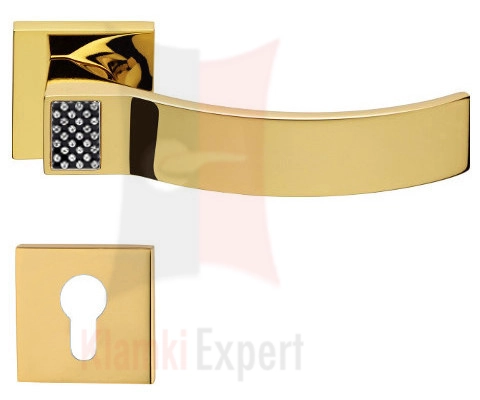 Klamka Elios Mesh z dolną rozetą na wkładkę