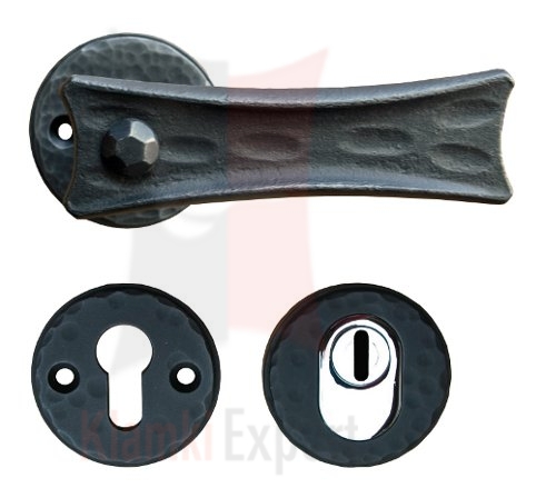 Klamko-klamka antywłamaniowa Proteusz w kolorze czerń starodawna