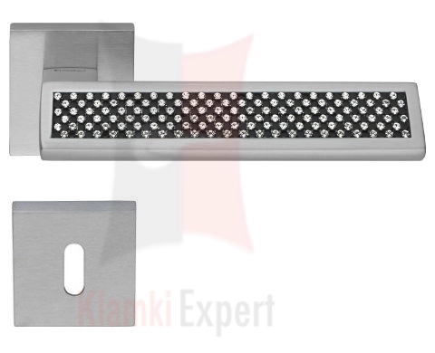 Klamka Riflesso Black z dolną rozetą na klucz zwykły