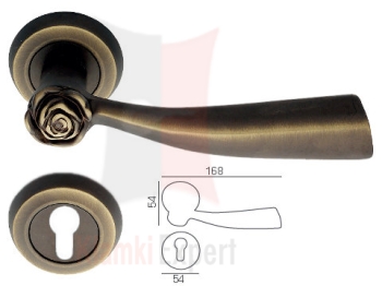 Klamka Rose z dolną rozetą na wkładkę