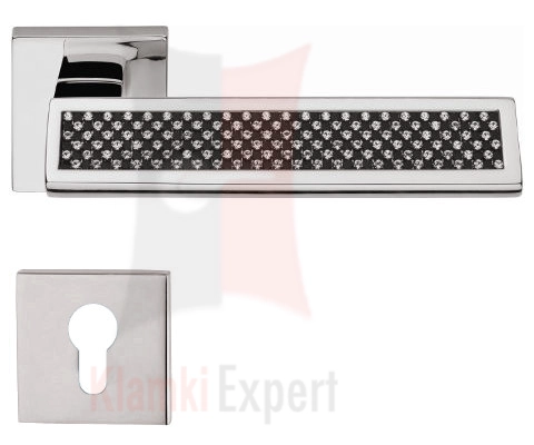 Klamka Riflesso Black z rozetą na wkładkę